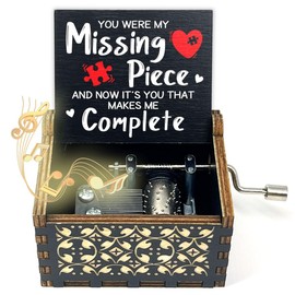 ukebobo for Women Men, You were My Missing Piece Music Box, Gifts for Girlfriend Husband, Romantic Anniversary Valentine's Day Gifts for Women Couples, U R My Sunshine Music Box-051