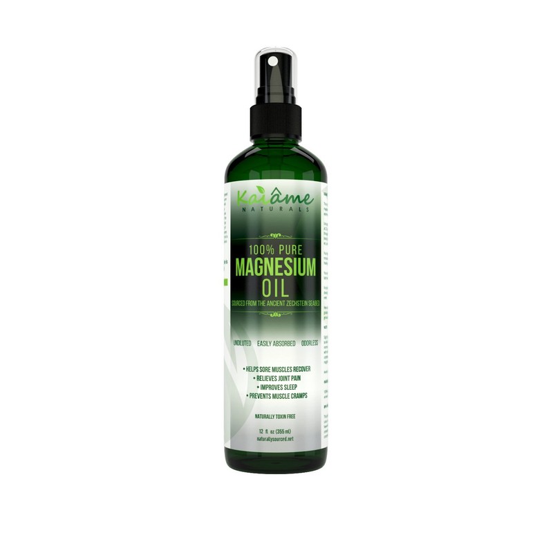 Kaiame Naturals Magnesium Oil Spray, Large 12 oz, Undiluted, Pure