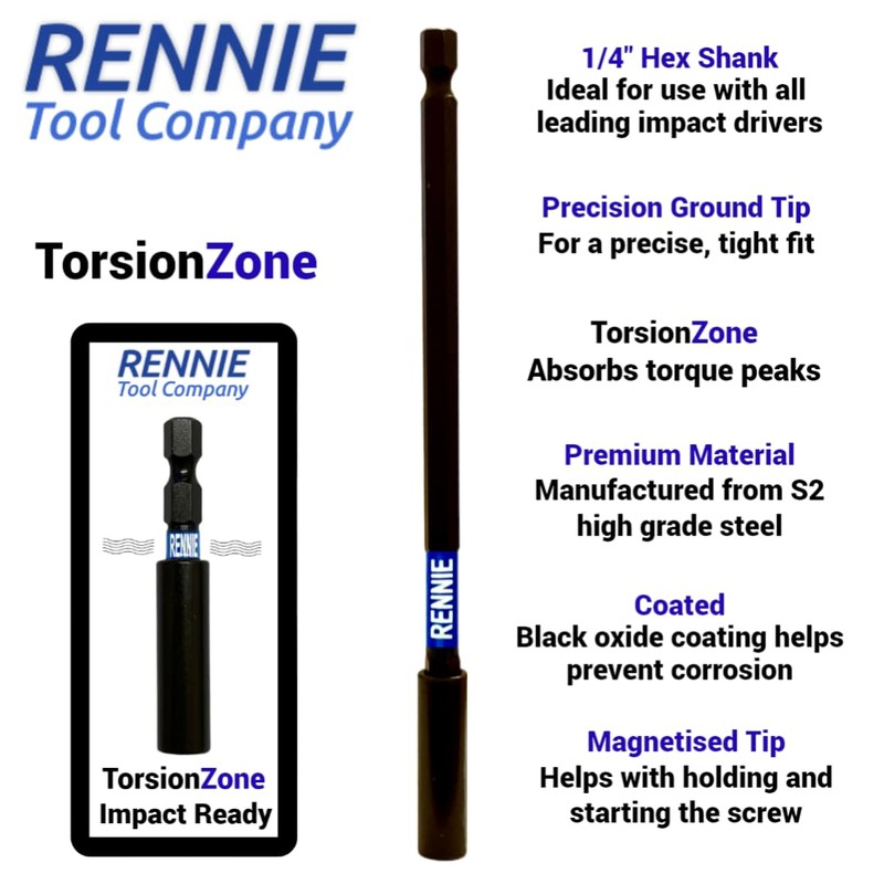 8 Piece Rennie Tool Magnetic 60mm and 152mm Professional Impact