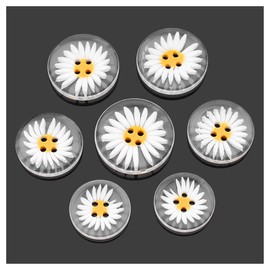 10Pcs Resin Buttons for Sewing DIY Handicraft Size Range 11.5mm to 30mm, Daisy Design, Perfect for Crafts and Buttons for Sewing Projects