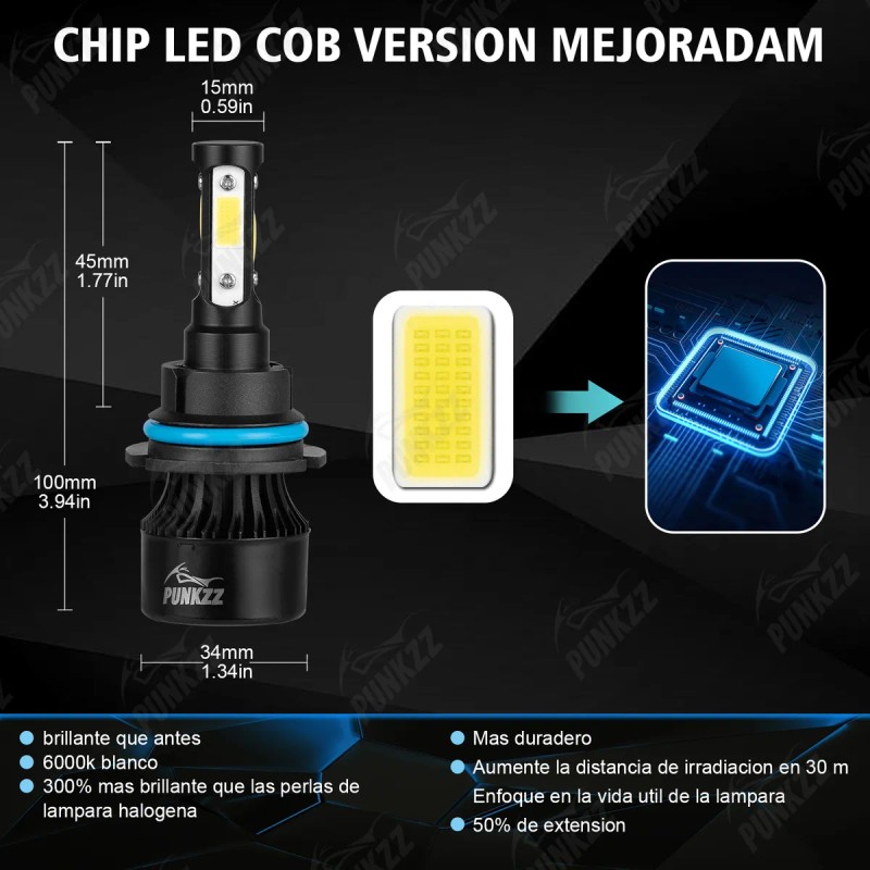 Kit De Faros Led Delanteros De 4 Lados H4 H13