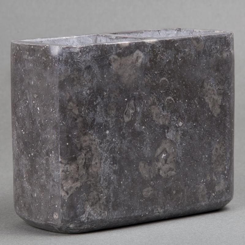 74814 Charcoal Marble Stone Rectangular Toothbrush, Paste Holder Organizer, 5-1/2"