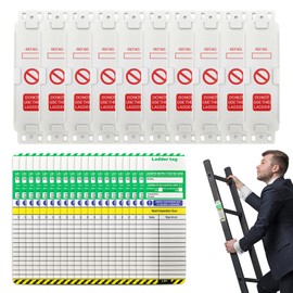Ladder Tags,10 Holders and 20 Ladder Inspection Tag Inserts,Ladder Inspection Tags,Ladder Accessories,Safety Checklist for Construction Equipment,Inspection Tags Record Kit for All Ladder Types