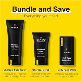 Lumin Cuidado Facial Hombres - The Classic Maintenance Collection  Incluye 3 productos de limpieza para el cutis blsamo hidratante, exfoliante y...   