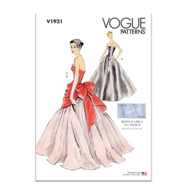 Vogue Misses' Vintage Dress and Overbodice with Pannier Sewing Pattern Kit, Design Code V1931, Sizes 8-10-12-14-16