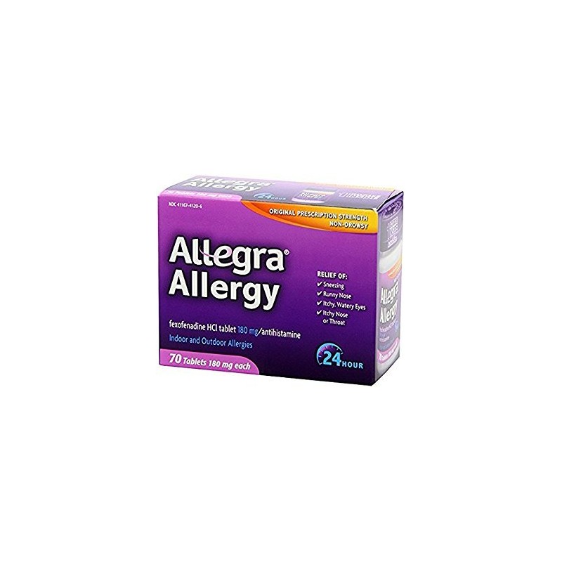 Allegra Adult 24 Hour Allergy Tablets, 180Mg, (70 Tablets) JaQle