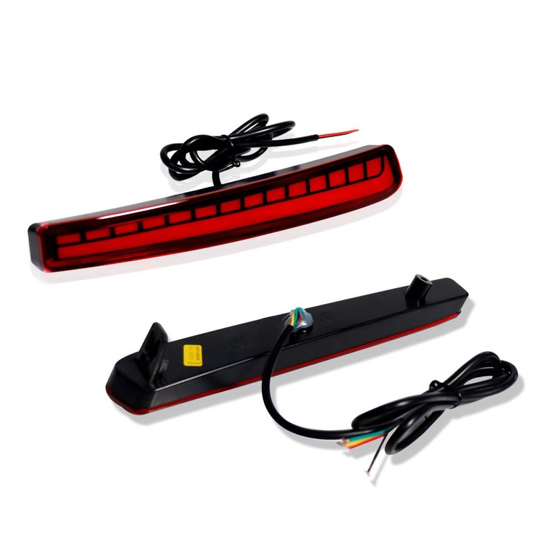 KENRTIR 2pcs Red Lens LED Brake Sequential Turn Signal Tail