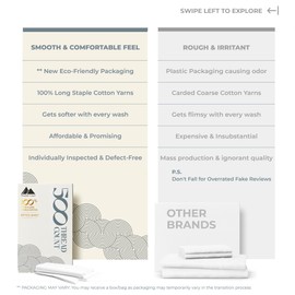 Mayfair Linen Queen Size Fitted Sheet Only - 100% Cotton 500 Thread Count Deep Pocket White Queen Fitted Sheet, 100% Cotton Fitted Sheet Queen Size, Soft Cooling Bottom Sheet, Fits Mattress upto 18"