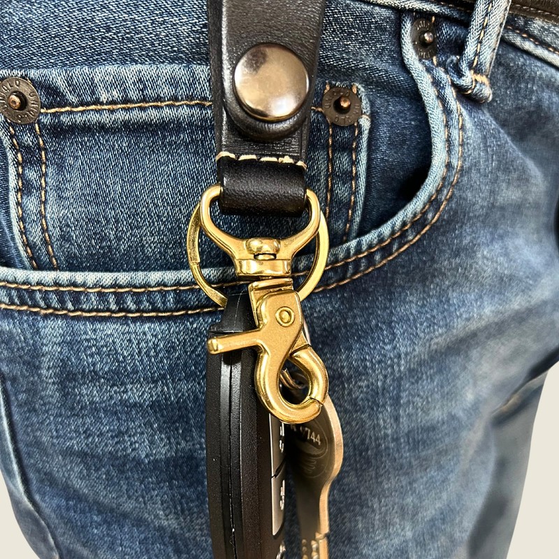 Belfore, Genuine Brass Strap, Made in Japan, Cowhide Leather, Dark