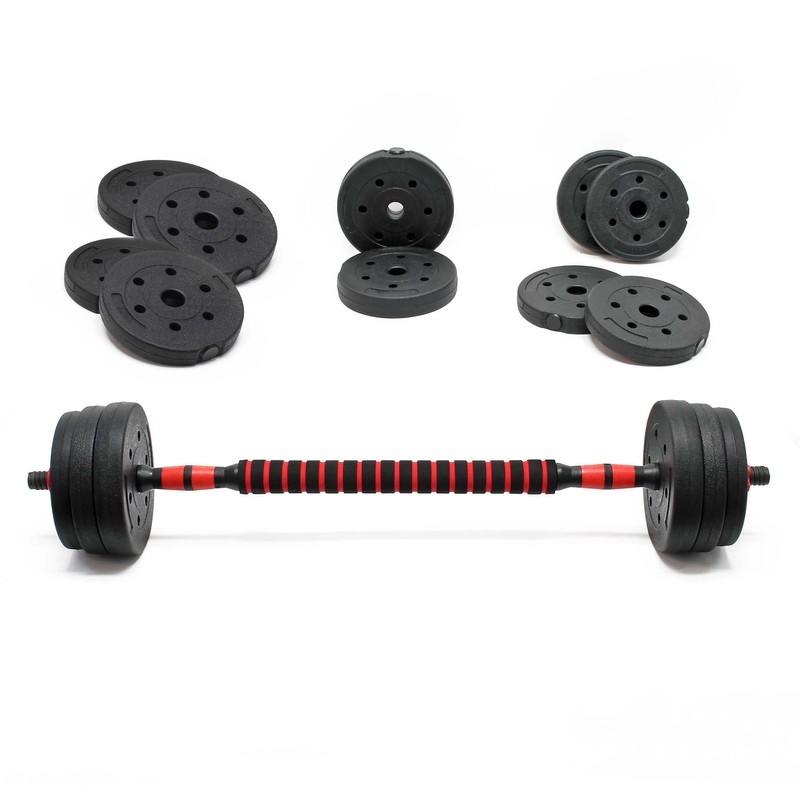 LUXTRI 40 kg 2-in-1 Dumbbell and Barbell Set with 16