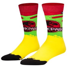 Odd Sox, Men's Funny Novelty Universal Socks, Jurassic Park Truck Crew, Large
