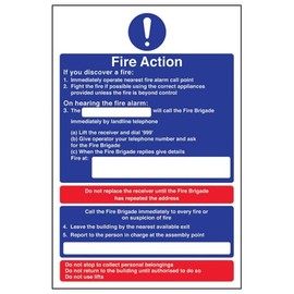 Fire Action - General Fire Action Suspicious Fire - 150 X 200mm Restickable Safety Sign