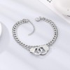 Azubpi Handcuff Bracelet Anklet, Stainless Steel Chain Waterproof Hypoallergenic Unisex