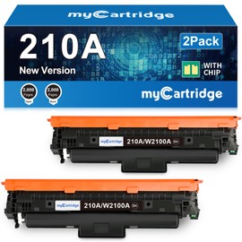 210A Black Toner Cartridge 2 Pack (with Chip) Compatible Replacement for HP 210A 210X for Color Laserjet Pro MFP 4301fdw 4301fdn Pro 4201dw 4201dn Series Printer Ink W2100A W2100X High Yield