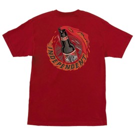 INDEPENDENT Truck Company Fire Starter S/S Heavyweight T-Shirt Cardinal Red Lg Mens