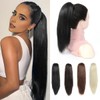 PARXITN Claw Jaw Clip-In Ponytail Hair Extensions, Synthetic Hairpiece, Black,