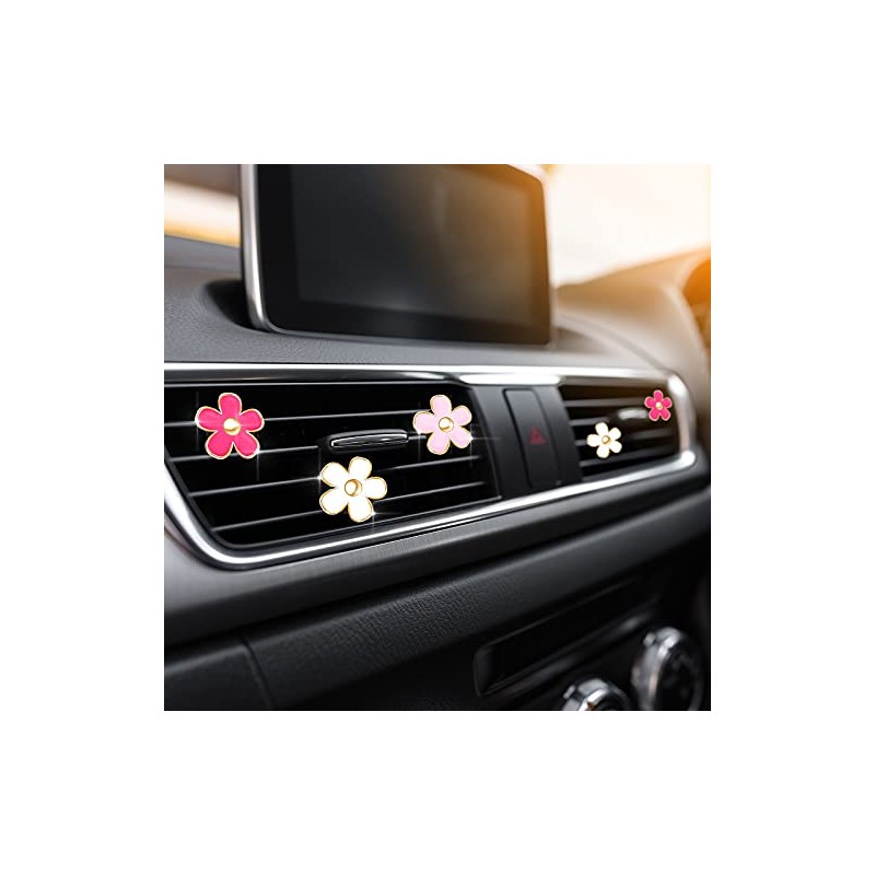 Frienda 6 Pcs Daisy Flower Car Air Freshener Clips