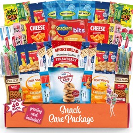 Snack Box Variety Pack (40 Count) with Chips, Cookies & Bars - Snacks Variety Pack for Adults, Kids & Teens - Care Packages for College Students, Office Snacks, Birthdays & Travel