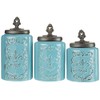 American Atelier 1182144-BL Blue Antique Set of 3 Canisters,60, 74.5,