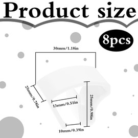 Pack of 8 Klemmfix brackets, clamp holder for blinds, clamp supports for blinds, clamp supports, mounting without screws and drilling, mounting without screws and drilling, plastic (white)