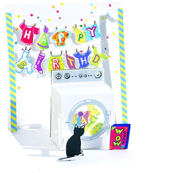 Up With Paper Pop-Up Treasures Greeting Card - Washing Machine (588)
