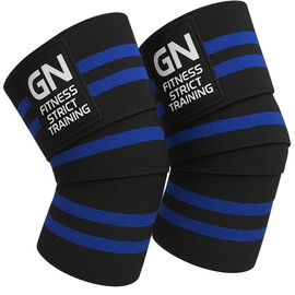 GN FITNESS Rodilleras Gym, Vendas Para Rodillas Mujer y Hombre , Knee Wraps, Venda para Rodillas Gym, Equipo de entrenamiento de pesas, Rodillera para Crossfit, Evita lesiones en tus articulaciones (Azul Rey)