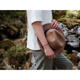 Nuoli® Wellen Women's Bracelet (Adjustable up to 20 cm) Bracelet Wave for Women and Girls, Made of Polished Stainless Steel, Fabric