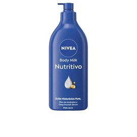 NIVEA Body Milk Nutritive (1 x 625 ml), Body Milk Moisturises 72 Hours, Body Cream with Almond Oil and Hyaluronic Acid, for Dry Skin