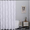 GARSTYLE White Ruffle Diamond Fabric Shower Curtain for Bathroom |