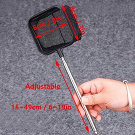 QIRUIRED Aquarium Fish Net 2 in 1, Stainless Steel Fine Mesh with Adjustable Handle, Small Tank Breeder Separator & Catcher Net for Shrimps, Fry, Debris Cleaning