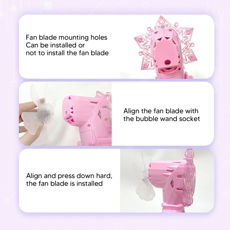 Music Light Bubble Wand Automatic Safe Handheld Electric Bubble Stick