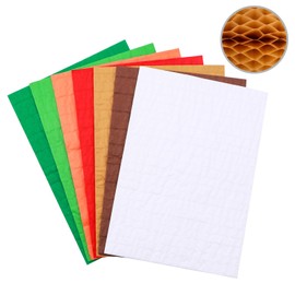 7 Pcs Honeycomb Paper Craft Pads for DIY 3D Craft and Pop-Up Cards, Honeycomb Tissue Paper Pad for Cardmaking Embellishments, Assorted Colors 30 layers Mini 2cm Glue Line ( 8.3x5.8inch )
