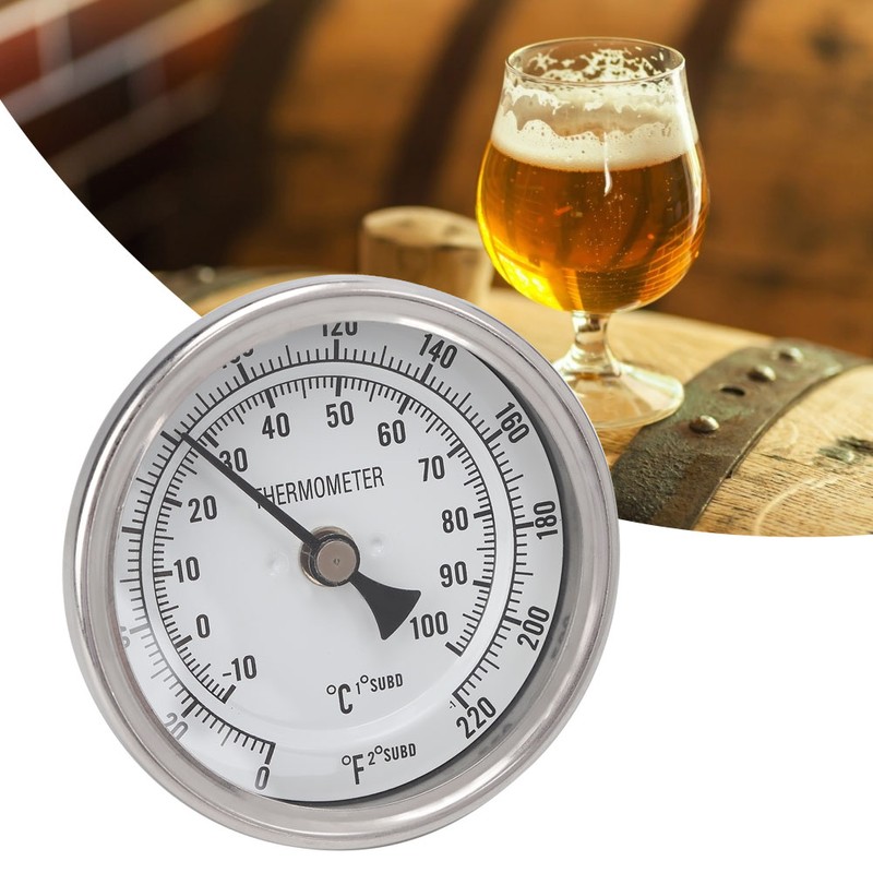 1/2" NPT Stainless Steel Pot Thermometer Metal Dial Thermometer for