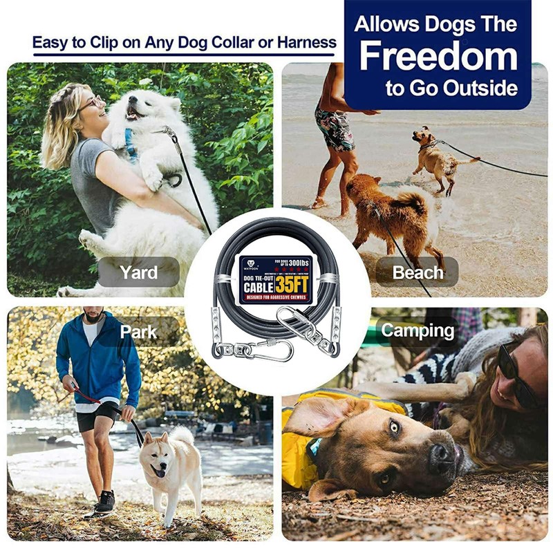 Tie Out Cable for Dogs Up to 300lbs,35ft Extra Strong
