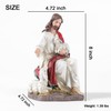 ASTARIKO The Good Shepherd Jesus Statue with Lambs, 8-Inch Resin