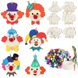 Children's Wooden Craft Set, Clown Wood, Children's Craft Set, Table Decoration, Circus Decoration, Craft Circus Decoration, Children's Birthday Party, Wall Door Decoration, DIY Creative Crafts