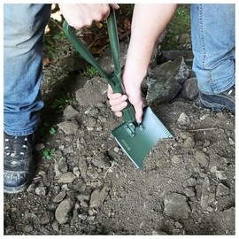 D√∂nges Klappspaten Bundeswehr nach TL aus Metall, mit Hacke, 2 S√§gekanten & G√ºrteltasche | Klappschaufel f√ºr Outdoor, Camping, Survival, Garten etc. | 1300 g leichte Schaufel in Oliv