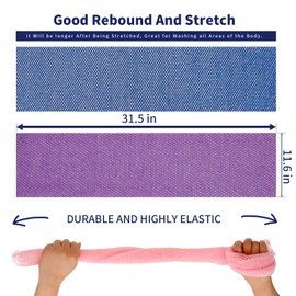 FARMOGA African Exfoliating Net African Bath Sponge African Net Long Net Bath Sponge African Wash Net Shower Body Scrubber Back Scrubber Skin Smoother (3pcs Blue,Pink,Purple)