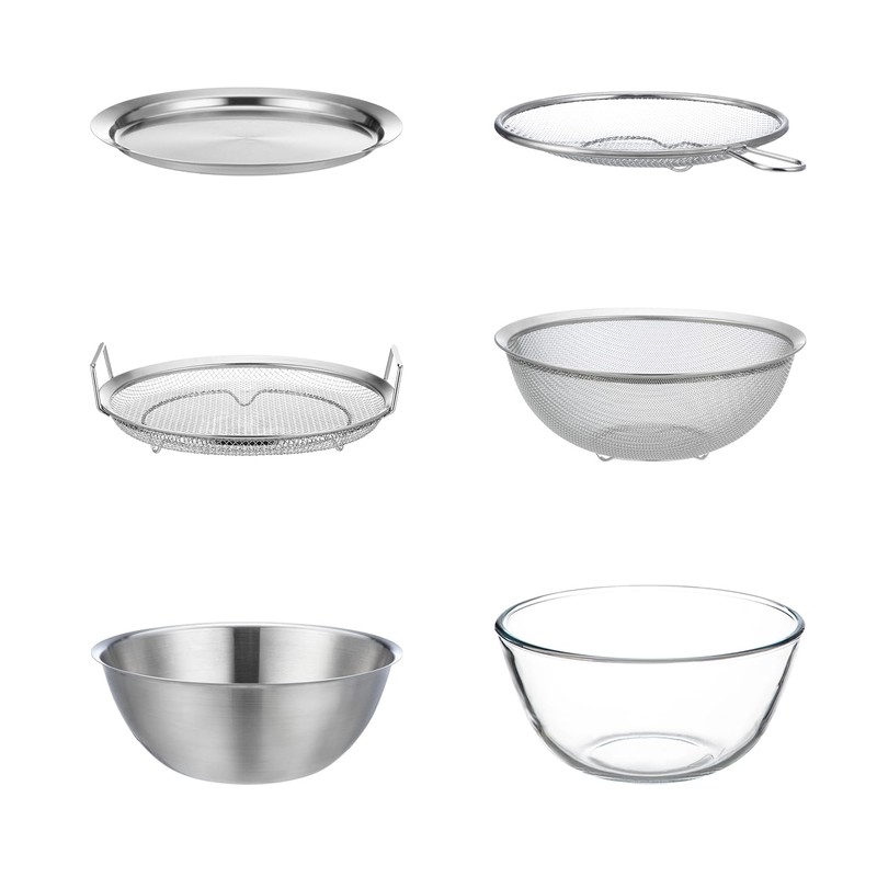 SHIMOYAMA Stainless Steel Bowl & Plate 6-Pcs, Mixing Bowls with