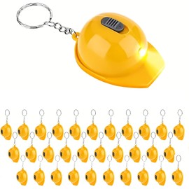32 Recuerdos para Fiestas de Construcción Llavero Mini Abrebotellas Llavero Casco de Construcción para Cumpleaños (Amarillo x 32)