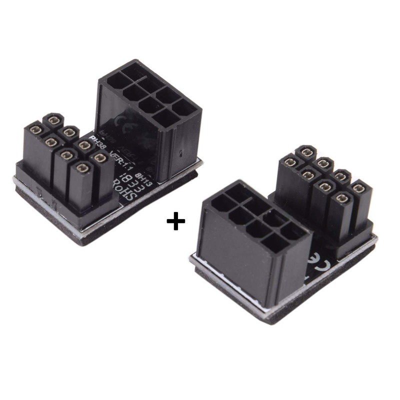 cablecc ATX 8Pin Female to 8pin Male 180 Degree AngledPower