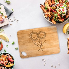 Mr. & Mrs. Panda Bamboo – Chopping Board Sunflower – Gift, Kitchen Board, Spring Decoration, Summer Decoration, Chopping Board, Confidence, Garden, Best Friend, Friendship, Wooden Boards, Sunflowers