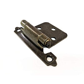 Semi-Concealed Hinge in Antique Brass - 4 Pack