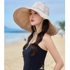 HUAMULAN Wide Brim Women Summer Sun Floppy Hat Ponytail Beach