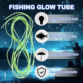 16.4ft Fishing Glow Tube, Green Luminous Deep Sea Soft Plastic Tube Gear for Night Fishing Deep Drop Rig