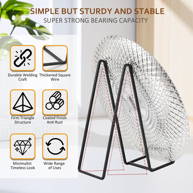 Large Plate Holder Display Stand - 10 inch Tall Plate