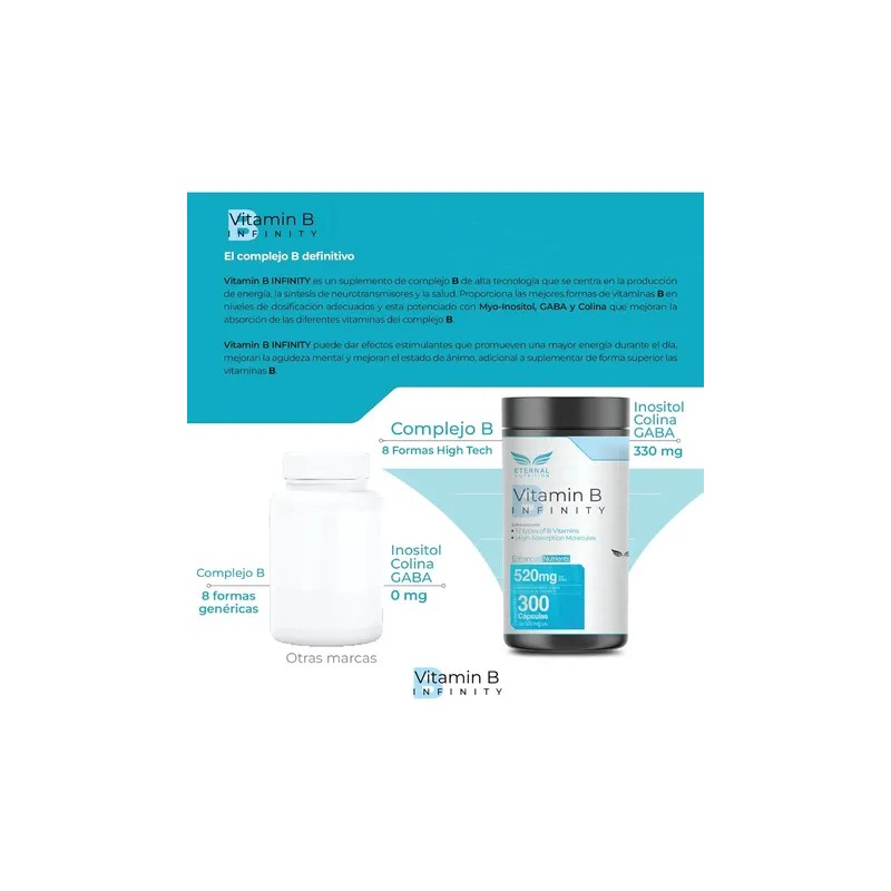 ETERNAL NUTRITION Infinity Complejo B Elevado (300 Cápsulas) 11 Formas