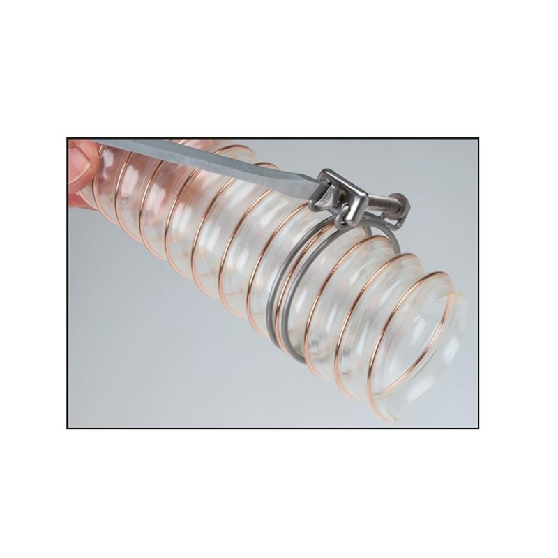 Wire hose clamps for attaching hoses with spiral insert, spiral