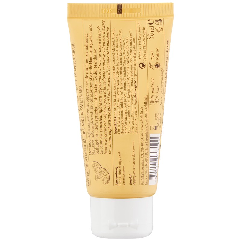 farfalla - Mandarin moisturising hand cream - 100% certified natural
