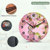 AZCXOIC Pink Wall Clocks Battery Operated,Pink Butterfly Flower Clock for